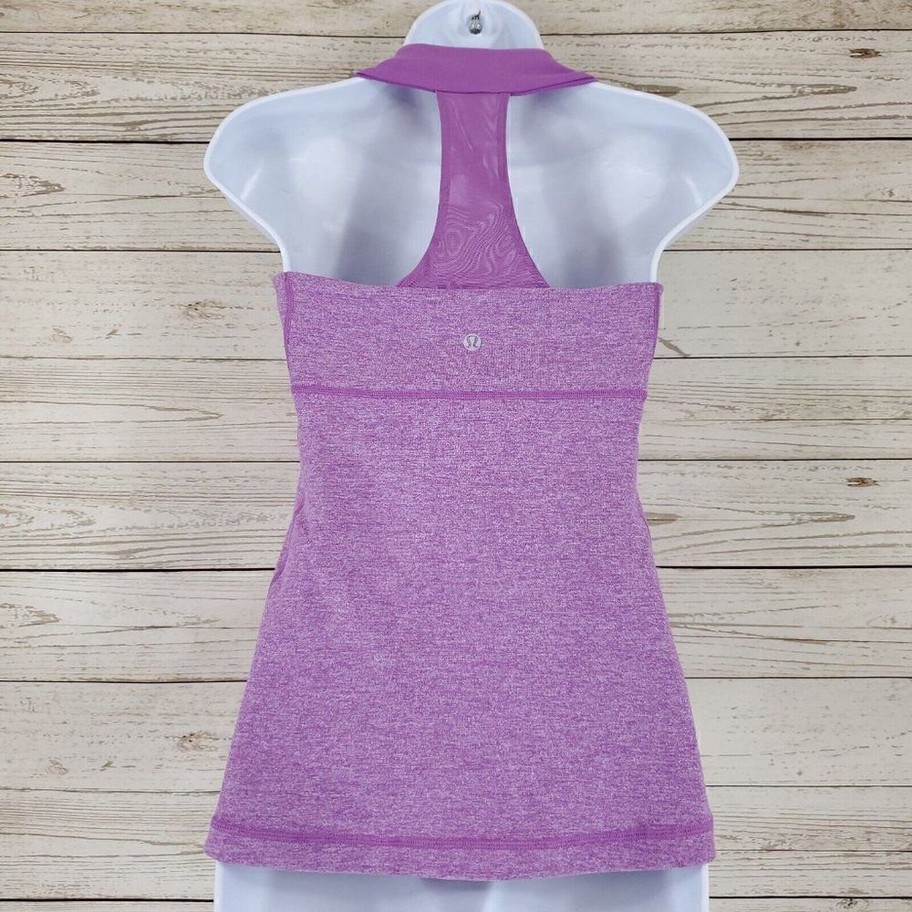 *No Pads* Lululemon Athletica Womens Size 6 Racerback Tank Top Heather Purple - Picture 4 of 11